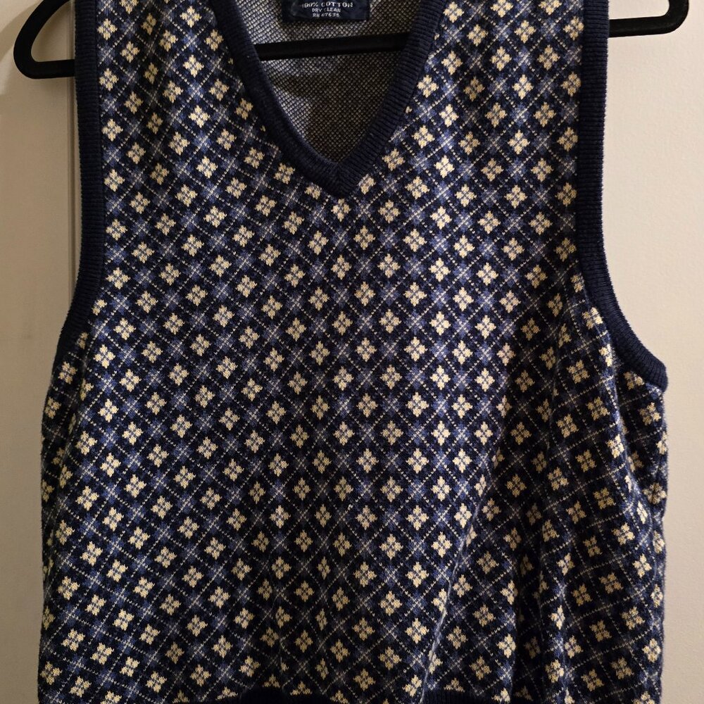 Ralph Lauren  Men's vest Large Navy blue and tan